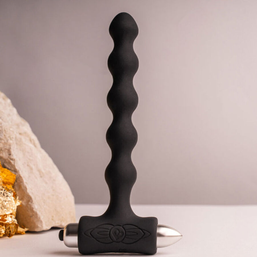 ROCKS- OFF - PETITE SENSATIONS PEARLS ANAL PLUG Sensory Device BLACK