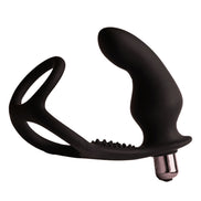 ROCKS-OFF - RO-ZEN RRO ANALPLUG MIT VIBRIERENDEM PENISRING SCHWARZ