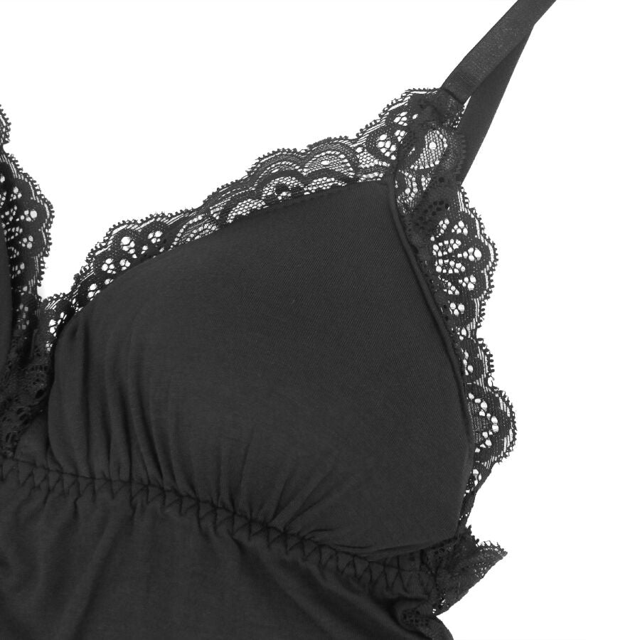 SUBBLIME - SCHWARZER TEDDY MIT BLUMENSPITZE S/M