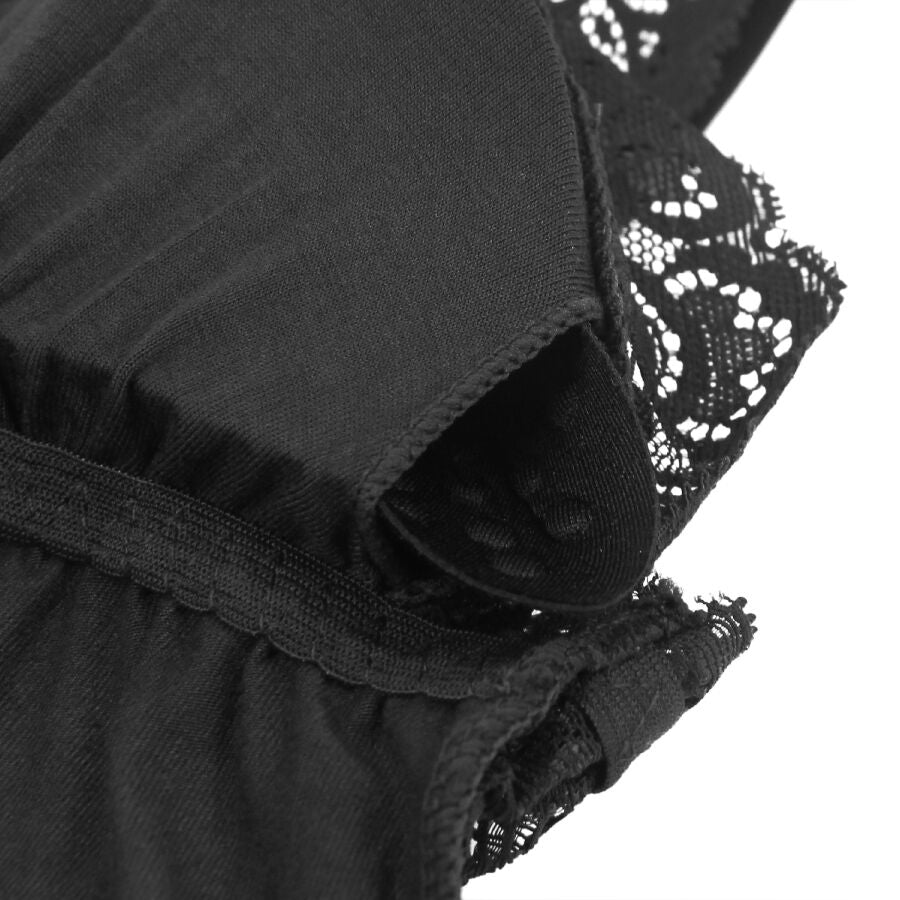 SUBBLIME - SCHWARZER TEDDY MIT BLUMENSPITZE S/M