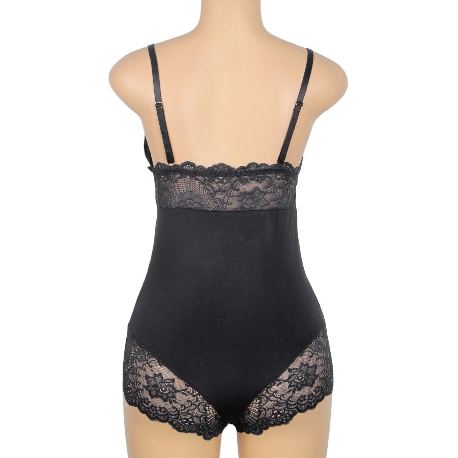 SUBBLIME - SCHWARZER TEDDY MIT BLUMENSPITZE S/M