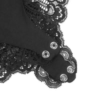 SUBBLIME - SCHWARZER TEDDY MIT BLUMENSPITZE S/M