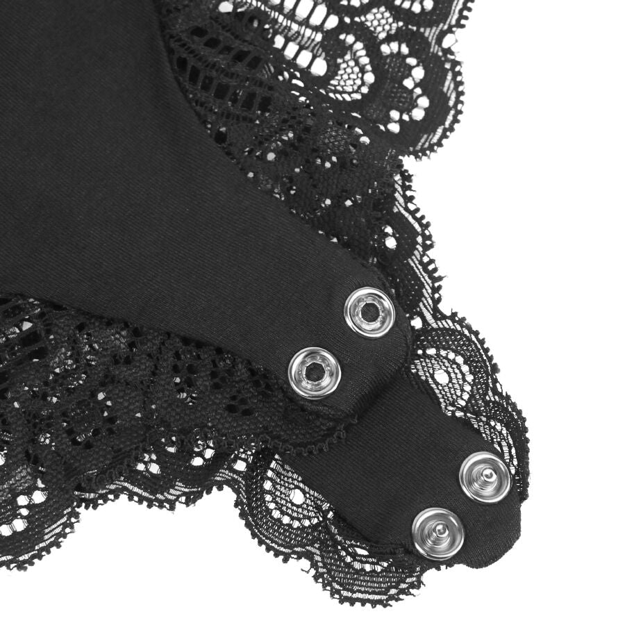 SUBBLIME - SCHWARZER TEDDY MIT BLUMENSPITZE L/XL