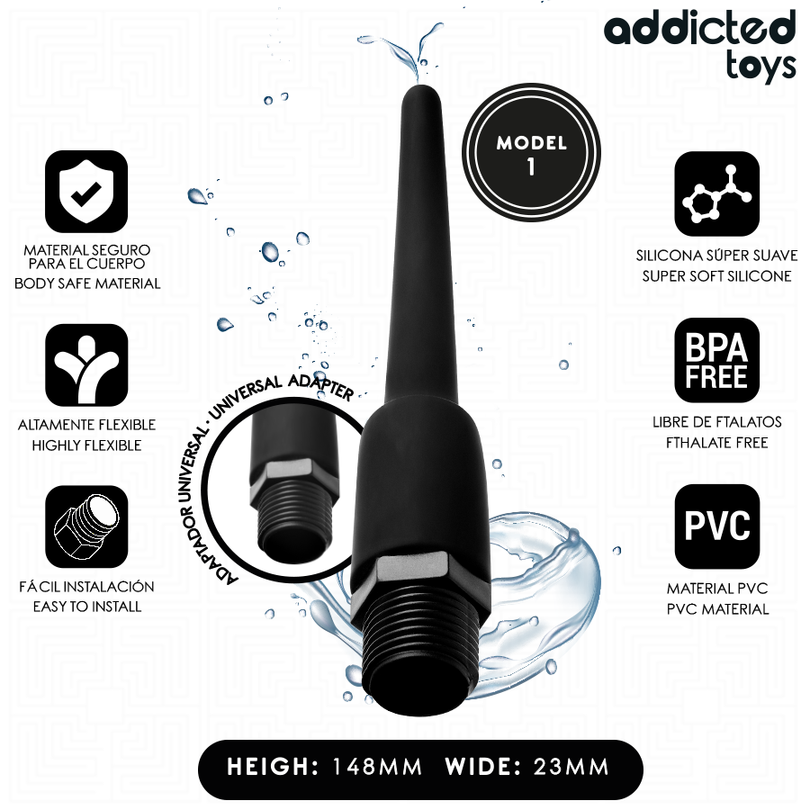 ADDICTED TOYS - ANALREINIGER MIT UNIVERSALADAPTER MODELL 1