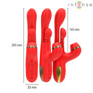 INTENSE - KATY MULTIFUNCTION CLITORIS STIMULATOR 4 INTERCHANGEABLE HEADS RED