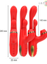 INTENSE - KATY MULTIFUNCTION CLITORIS STIMULATOR 4 INTERCHANGEABLE HEADS RED