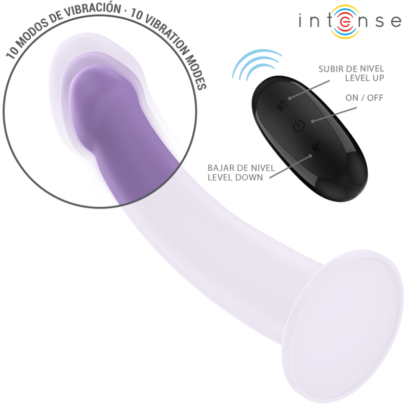 INTENSE - EDDIE Sensory Device 17.5 CM 10 VIBRATIONS PURPLE REMOTE CONTROL