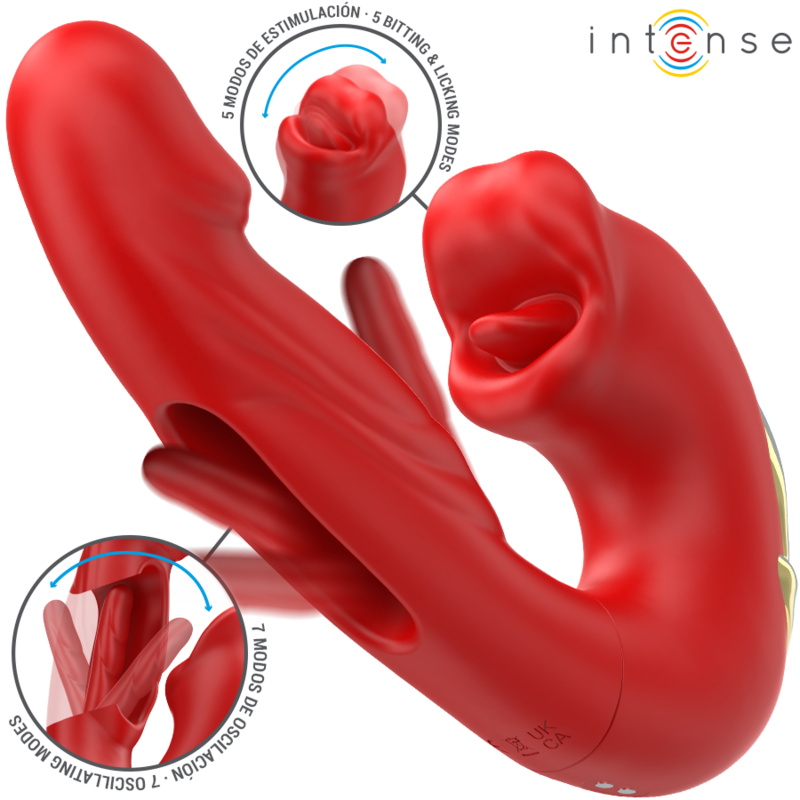 INTENSE - NATHY DOUBLE Sensory Device WITH MULTIFUNCTION STIMULATING MOUTH RED