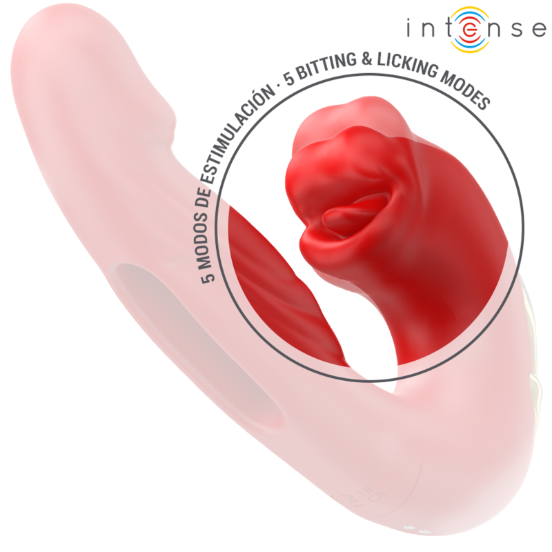 INTENSE - NATHY DOUBLE Sensory Device WITH MULTIFUNCTION STIMULATING MOUTH RED