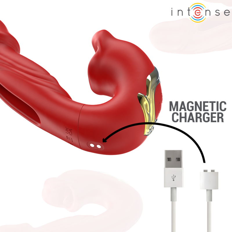 INTENSE - NATHY DOUBLE Sensory Device WITH MULTIFUNCTION STIMULATING MOUTH RED