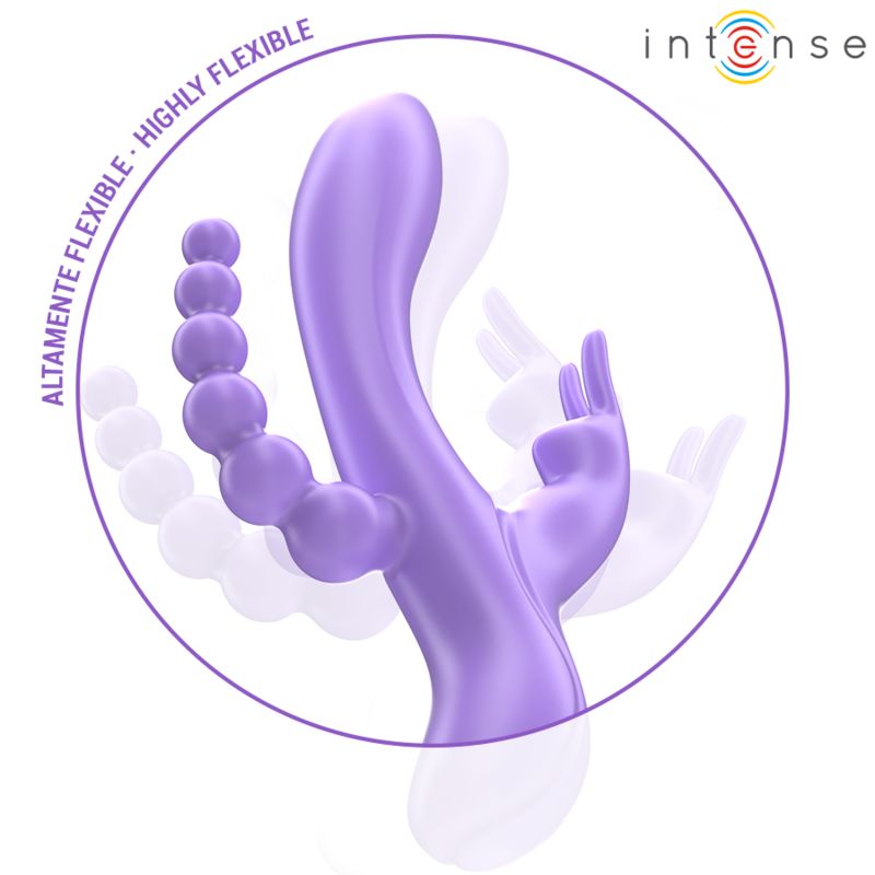 INTENSE – MIKO TRIPLE-Sinnesgerät HASE & STIMULATOR & ANAL 7 VIBRATIONEN LILA