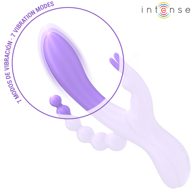 INTENSE – MIKO TRIPLE-Sinnesgerät HASE & STIMULATOR & ANAL 7 VIBRATIONEN LILA