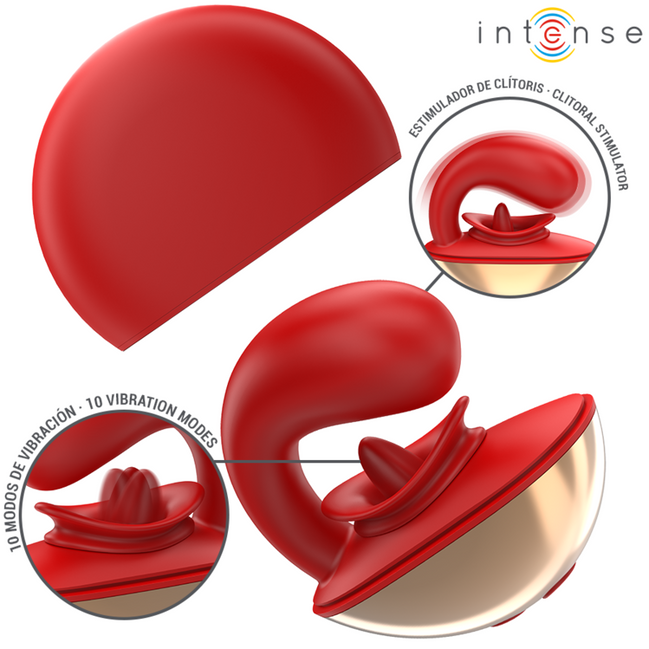 INTENSE - MARIAH Sensory Device & STIMULATOR IN U SHAPE 10 VIBRATIONS RED