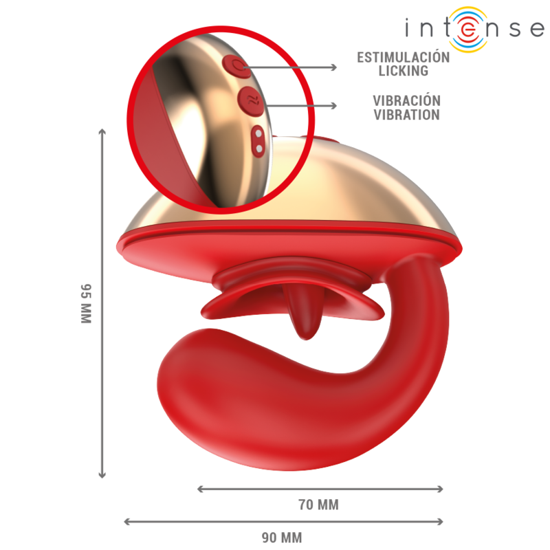 INTENSE - MARIAH Sensory Device & STIMULATOR IN U SHAPE 10 VIBRATIONS RED