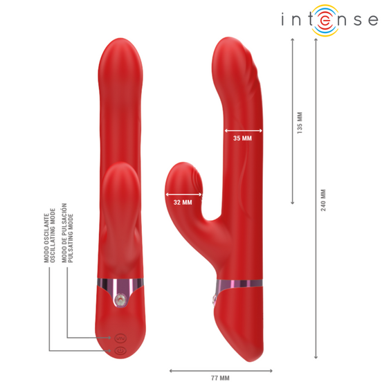 INTENSE - LELE MULTIFUNCTION Sensory Device ROTATING & OSCILLATION & STIMULATION RED