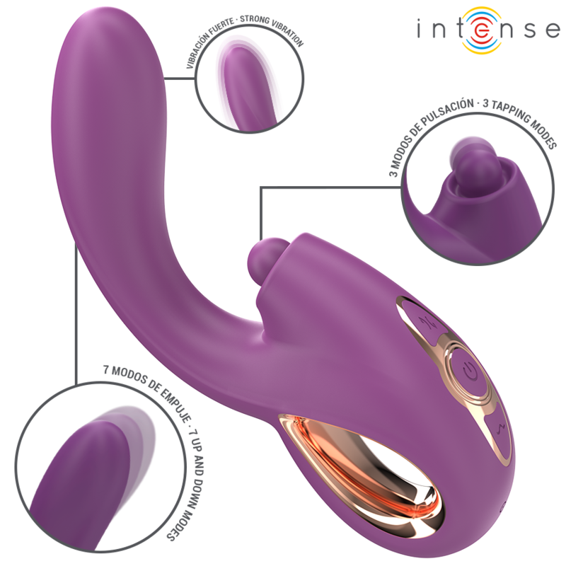 INTENSE - LALI MULTIFUNCTION G-SPOT Sensory Device TAPPING & THRUST & VIBRATION PURPLE
