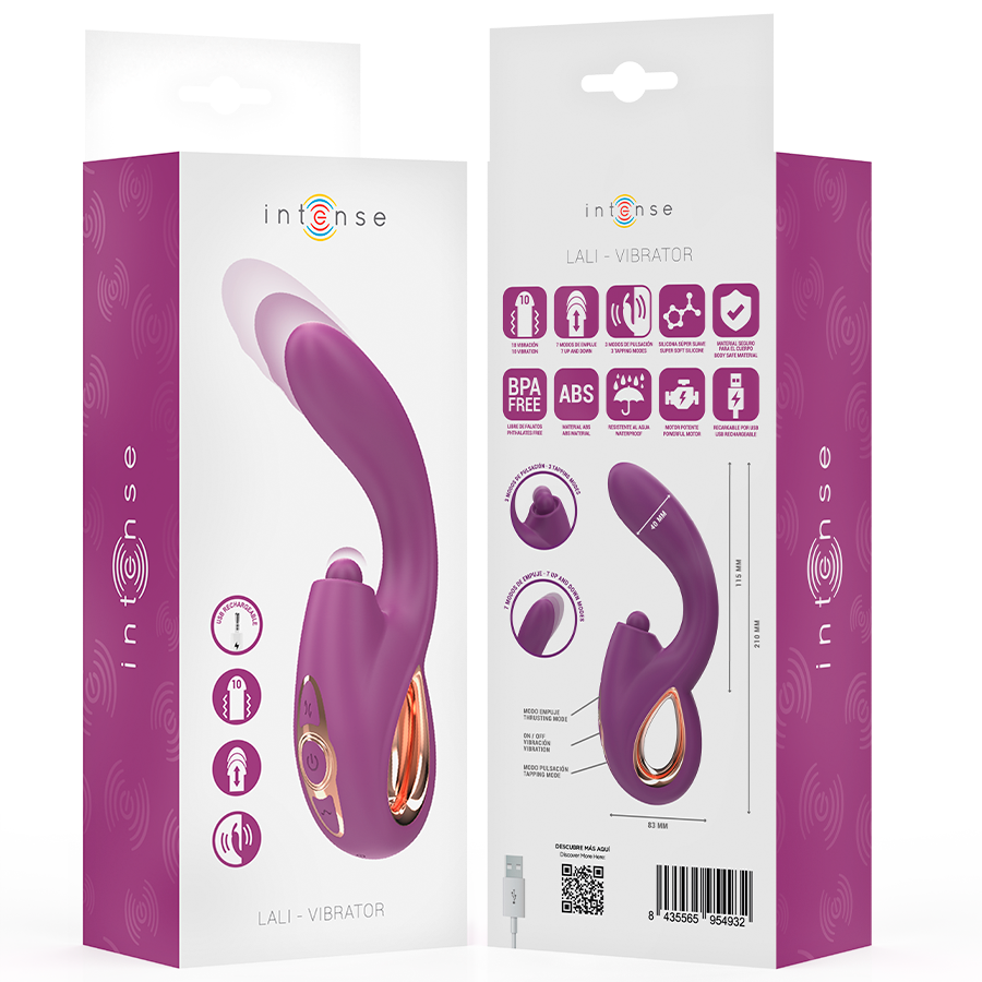 INTENSE - LALI MULTIFUNCTION G-SPOT Sensory Device TAPPING & THRUST & VIBRATION PURPLE