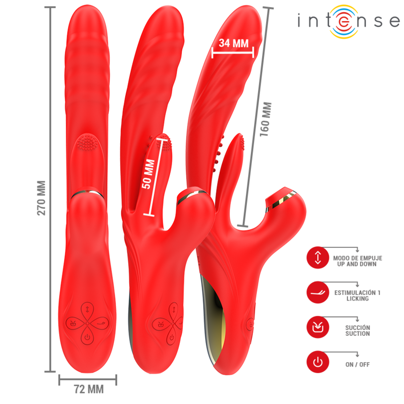 INTENSE - KAROL MULTIFUNCTION Sensory Device THRUST & STIMULATION & STIMULATING WAVES RED
