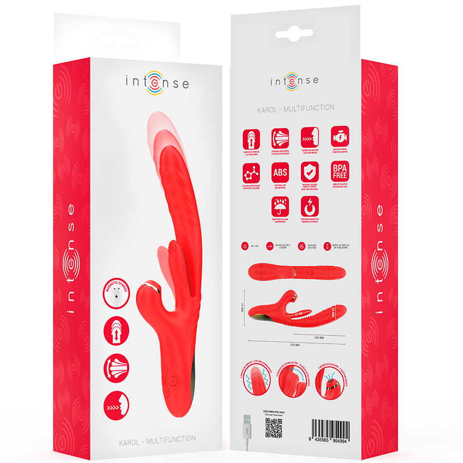 INTENSE - KAROL MULTIFUNCTION Sensory Device THRUST & STIMULATION & STIMULATING WAVES RED