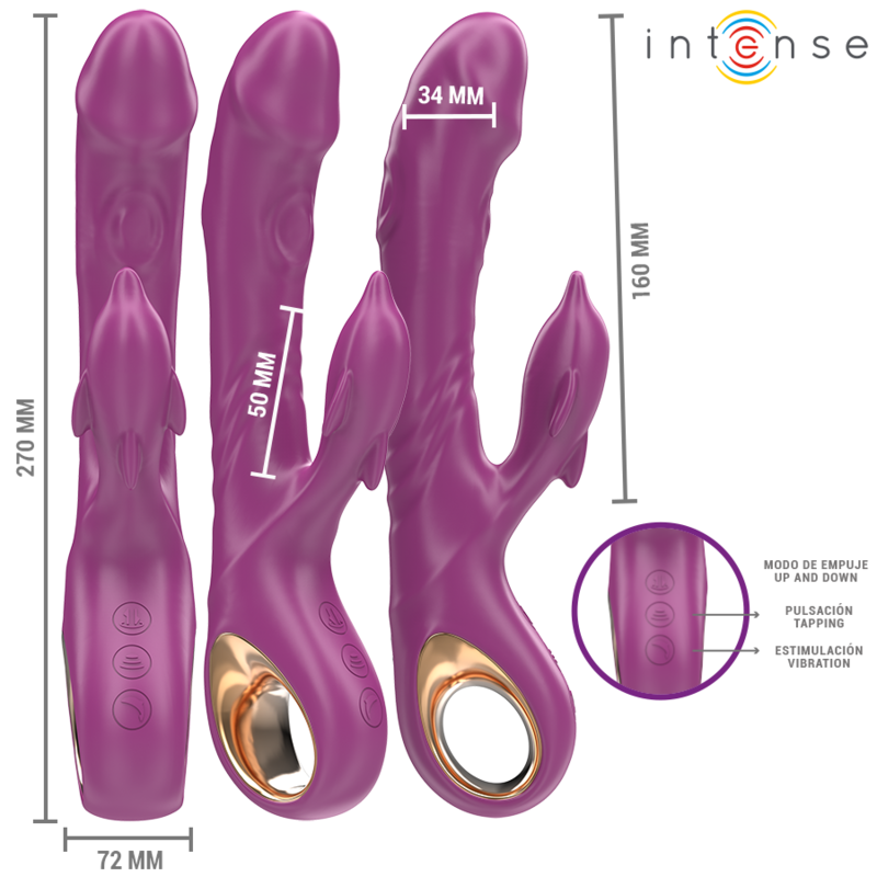INTENSE - HALLE MULTIFUNKTION Sensualgerät MIT DELFIN-ZUNGENSTIMULATION VIOLETT