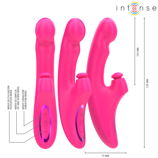 INTENSE - EMI Sensory Device 13.5 CM MULTIFUNCTION 3 IN 1 10 VIBRATIONS PINK