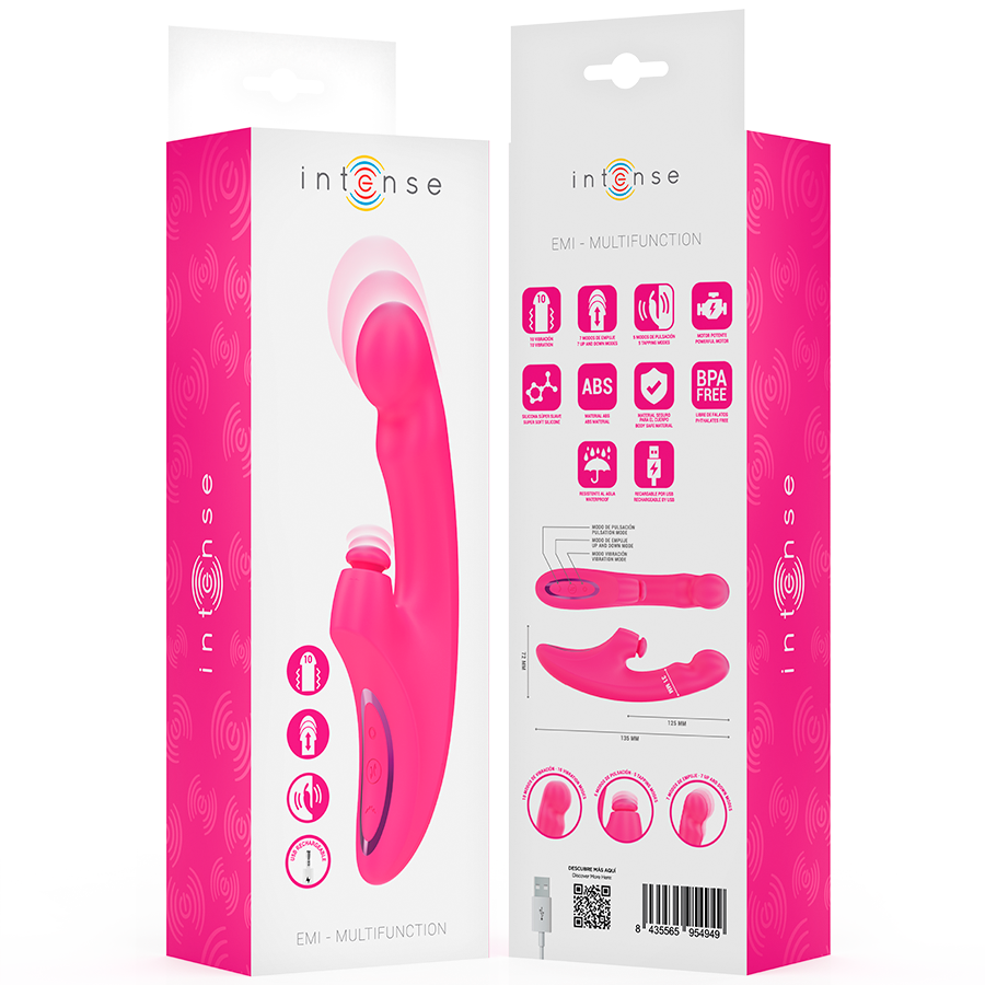 INTENSE - EMI Sensorisches Gerät 13,5 CM MULTIFUNKTIONAL 3 IN 1 10 VIBRATIONEN ROSA