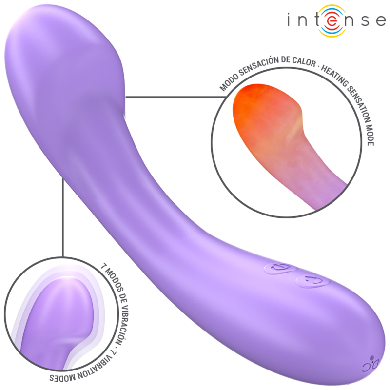 INTENSE - BECKY Sensory Device 19 CM HEATABLE 7 VIBRATIONS PURPLE