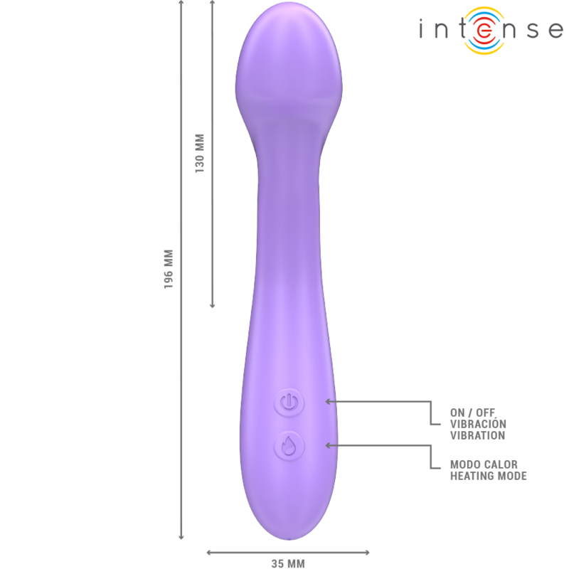 INTENSE - BECKY Sensory Device 19 CM HEATABLE 7 VIBRATIONS PURPLE