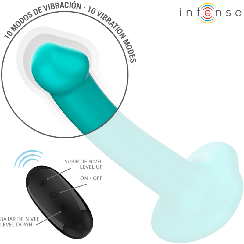 INTENSE - KATIE Sensory Device WITH SUCTION CUP 10 VIBRATIONS BLUE REMOTE CONTROL