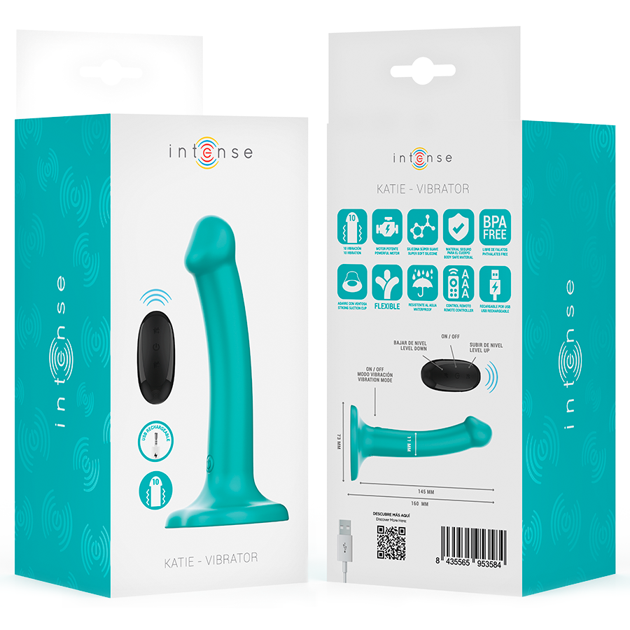 INTENSE - KATIE Sensory Device WITH SUCTION CUP 10 VIBRATIONS BLUE REMOTE CONTROL