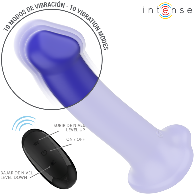 INTENSE – VICTORIA Sensorisches Gerät MIT SAUGNAPF 10 VIBRATIONSSTUFEN DUNKELBLAU FERNBEDIENUNG