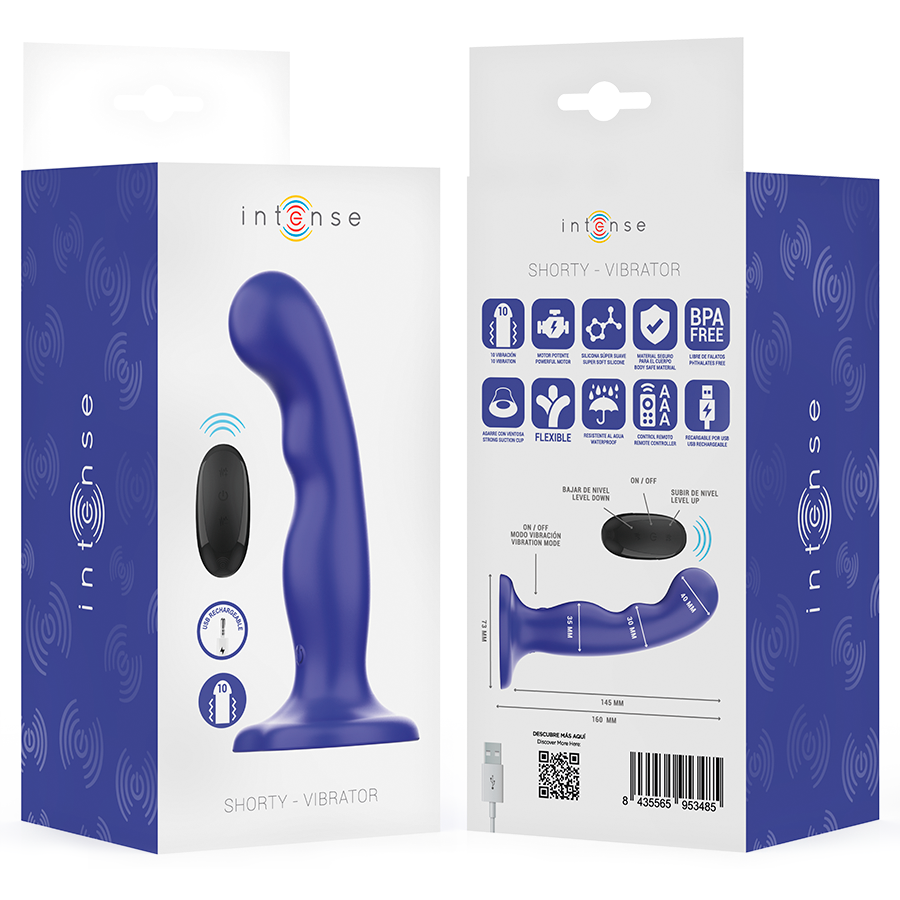INTENSE - SHORTY Sensory Device WITH SUCTION CUP BLUE REMOTE CONTROL