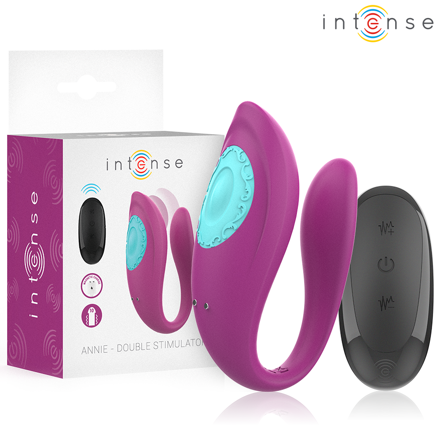 INTENSE - ANNIE U-SHAPED Sensory Device AND STIMULATOR PURPLE REMOTE CONTROL
