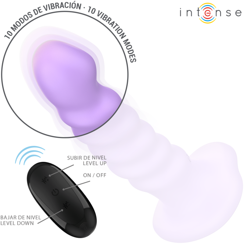 INTENSE - BRENDA Sensorisches Gerät GRÖSSE M SPIRALDESIGN 10 VIBRATIONEN LILA FERNBEDIENUNG