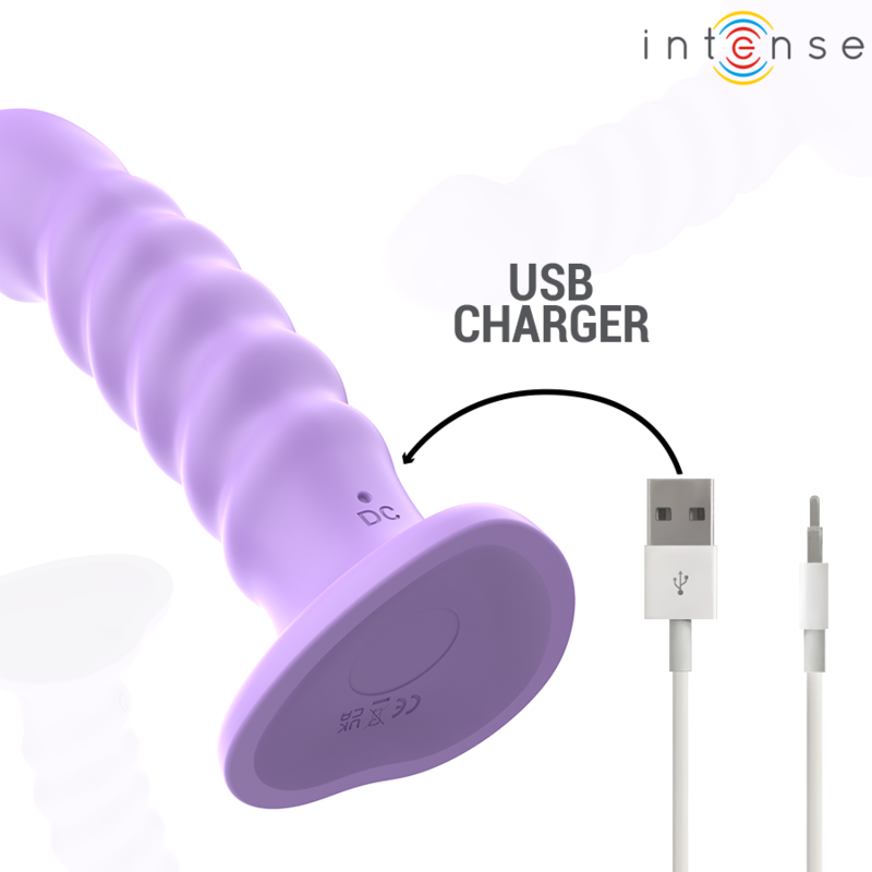 INTENSE - BRENDA Sensorisches Gerät GRÖSSE M SPIRALDESIGN 10 VIBRATIONEN LILA FERNBEDIENUNG