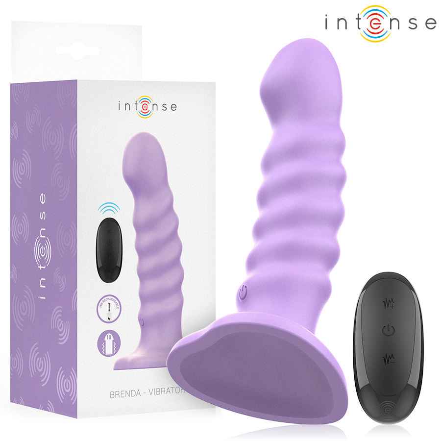 INTENSE - BRENDA Sensorisches Gerät GRÖSSE M SPIRALDESIGN 10 VIBRATIONEN LILA FERNBEDIENUNG