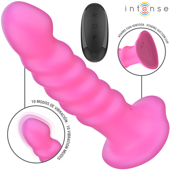 INTENSE - CINDY Sensorisches Gerät GRÖSSE L SPIRALDESIGN 10 VIBRATIONEN ROSA FERNBEDIENUNG