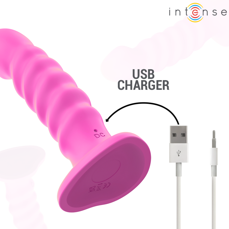 INTENSE - CINDY Sensorisches Gerät GRÖSSE L SPIRALDESIGN 10 VIBRATIONEN ROSA FERNBEDIENUNG