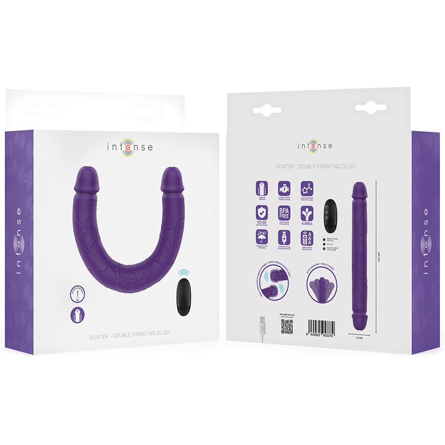 INTENSE - GUNTER Wellness Device DOUBLE Sensory Device 40 CM PURPLE REMOTE CONTROL