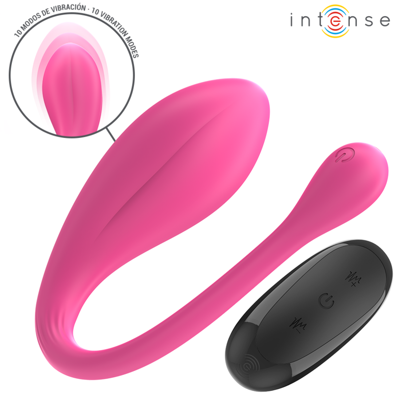 INTENSE - JANICE U Sensory Device DOUBLE STIMULATION 10 VIBRATIONS PINK REMOTE CONTROL