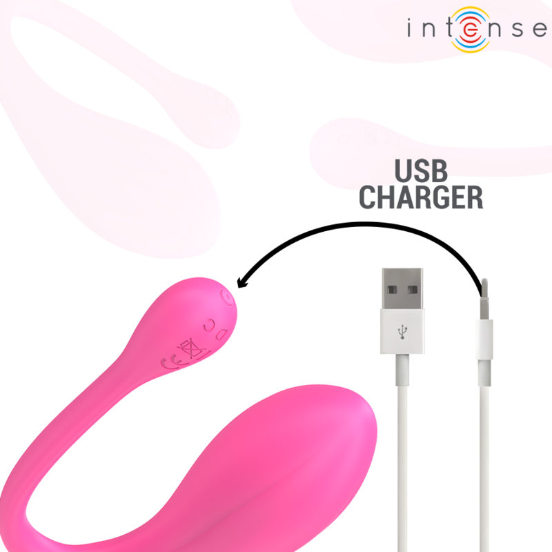 INTENSE - JANICE U Sensory Device DOUBLE STIMULATION 10 VIBRATIONS PINK REMOTE CONTROL