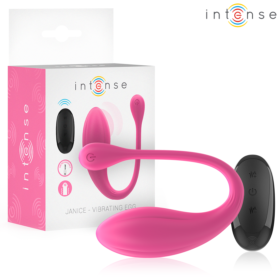 INTENSE - JANICE U Sensory Device DOUBLE STIMULATION 10 VIBRATIONS PINK REMOTE CONTROL