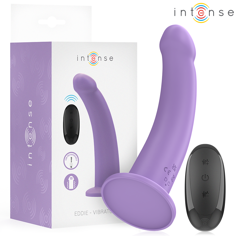 INTENSE - EDDIE Sensory Device 17.5 CM 10 VIBRATIONS PURPLE REMOTE CONTROL