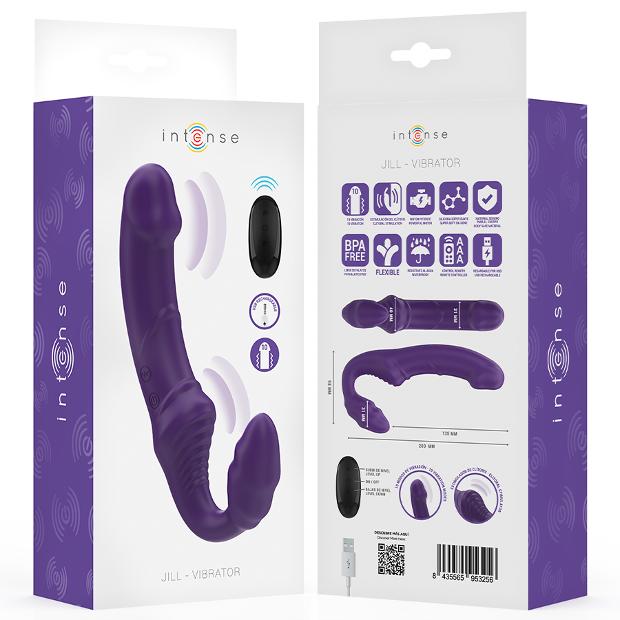 INTENSE - JILL DOUBLE Sensory Device 20 CM PURPLE REMOTE CONTROL