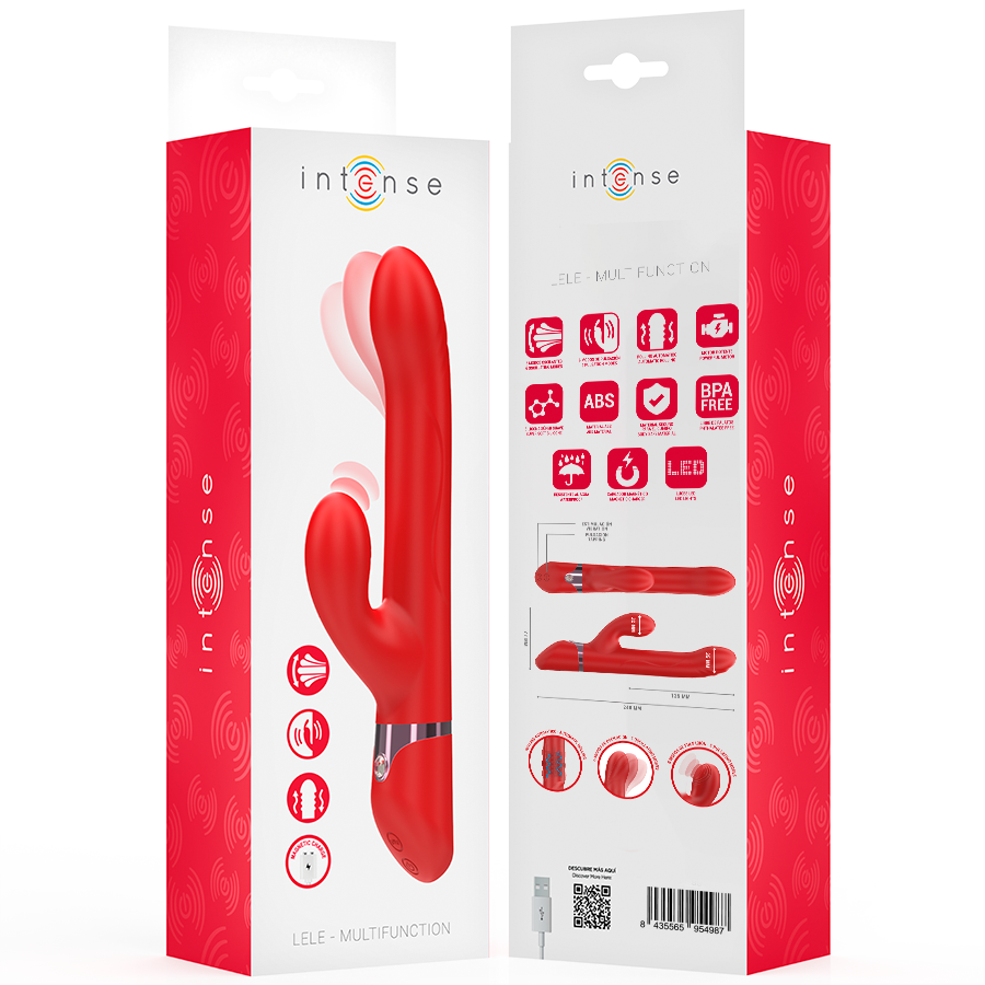 INTENSE - LELE MULTIFUNCTION Sensory Device ROTATING & OSCILLATION & STIMULATION RED