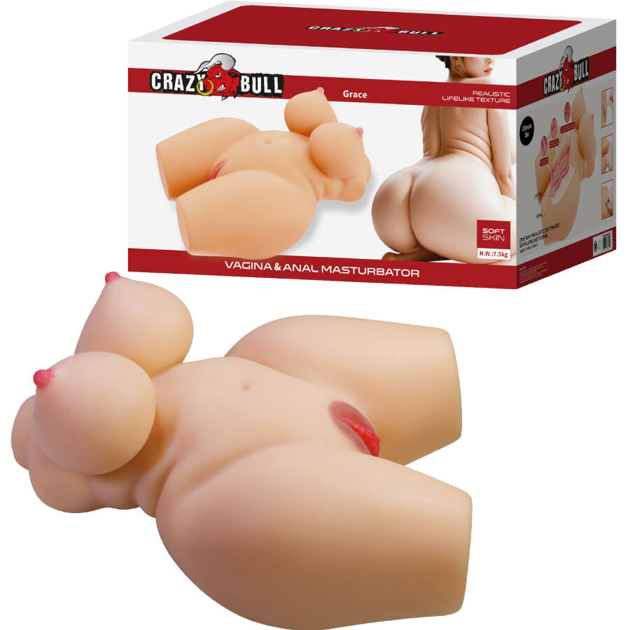 CRAZY BULL - GRACE REALISTISCHER FRAUENOBERKÖRPER VAGINA UND ANAL 7,5 KG