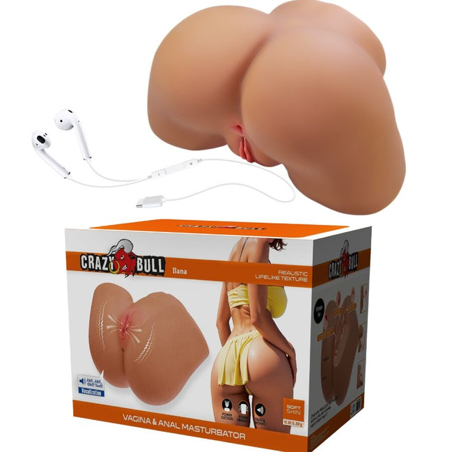 CRAZY BULL - ILANA REALISTISCHER DAMEN-PO-Sensor und Saugnapf MIT SOUND 6,8 KG