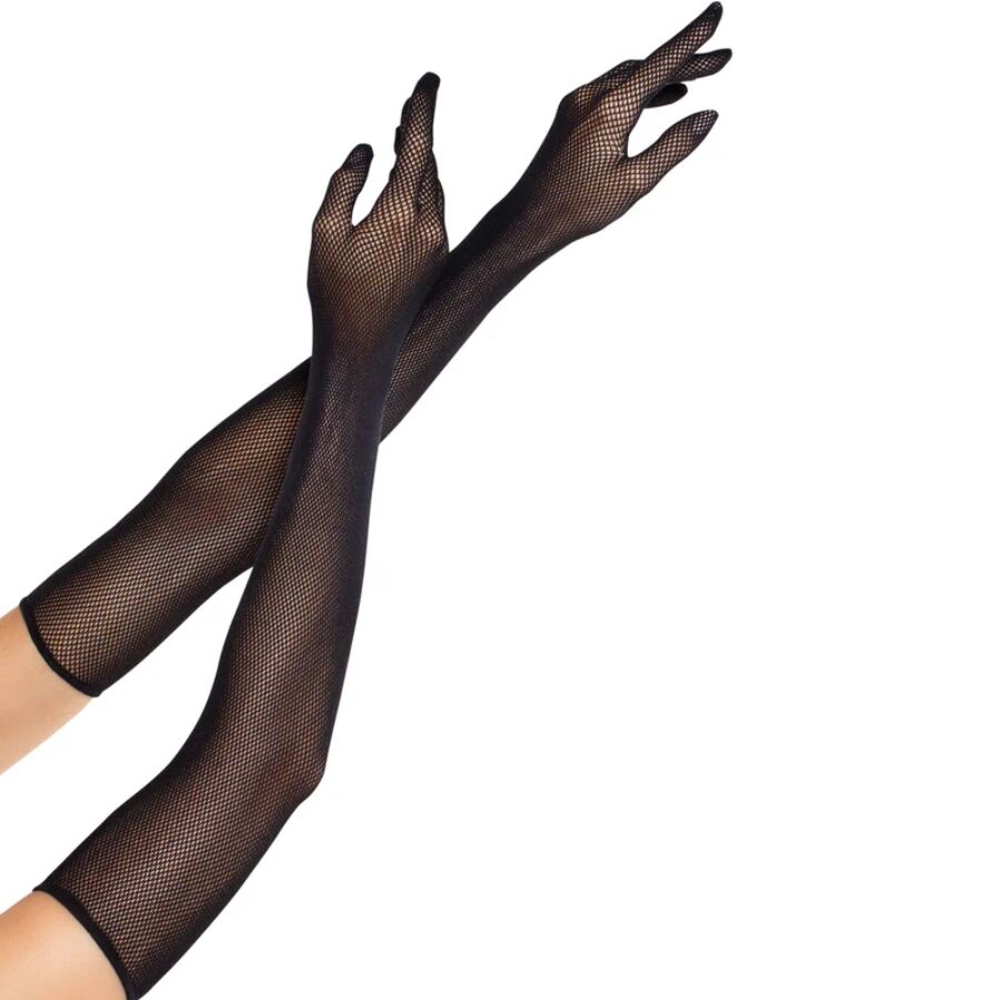 LEG AVENUE - OPER LANGE NETZHANDSCHUHE SCHWARZ