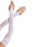LEG AVENUE - EXTRA LONG FLORAL LACE ARM WARMER GLOVES WHITE