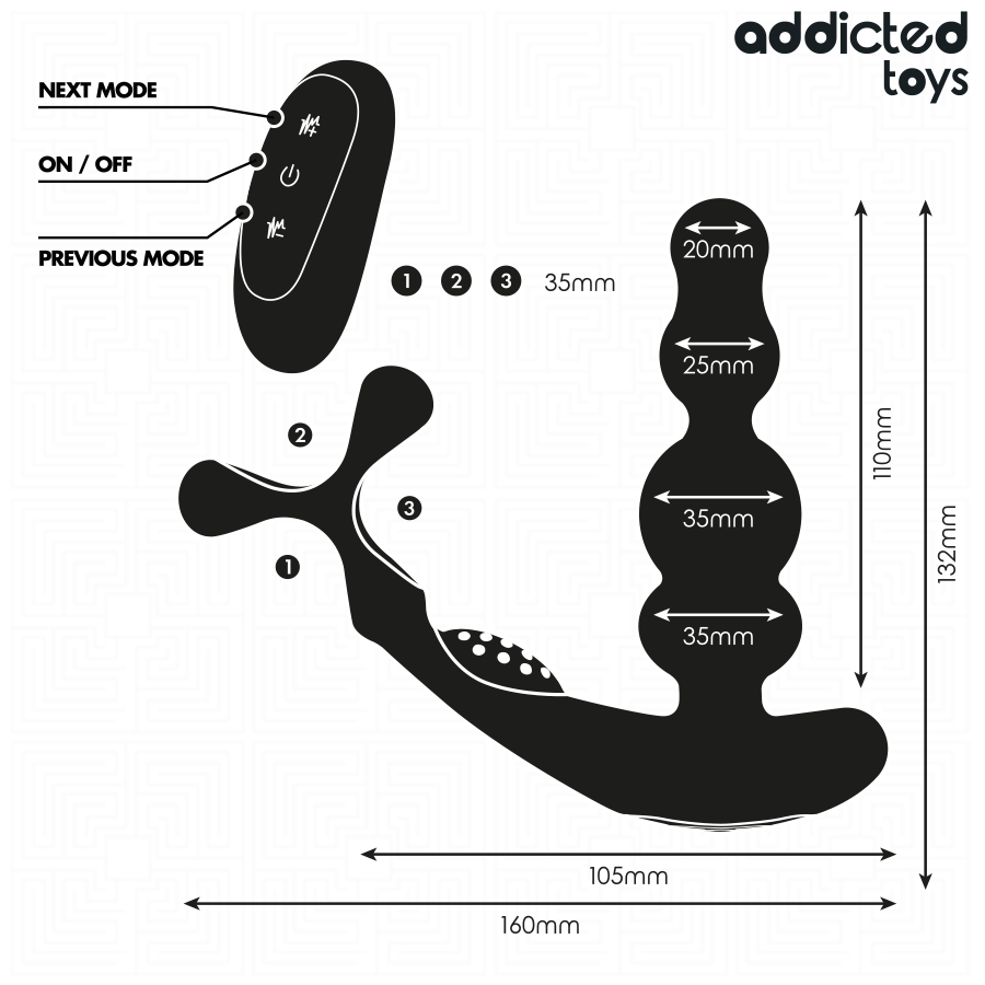 ADDICTED TOYS - ROTIERENDER PROSTATA-MASSAGER MIT FERNBEDIENUNG